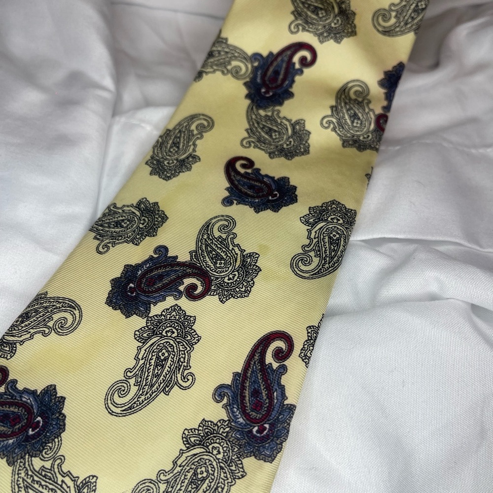 Dior Yellow Paisley Tie